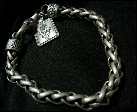 Bracelet. Burnished Silver Wheat Chain